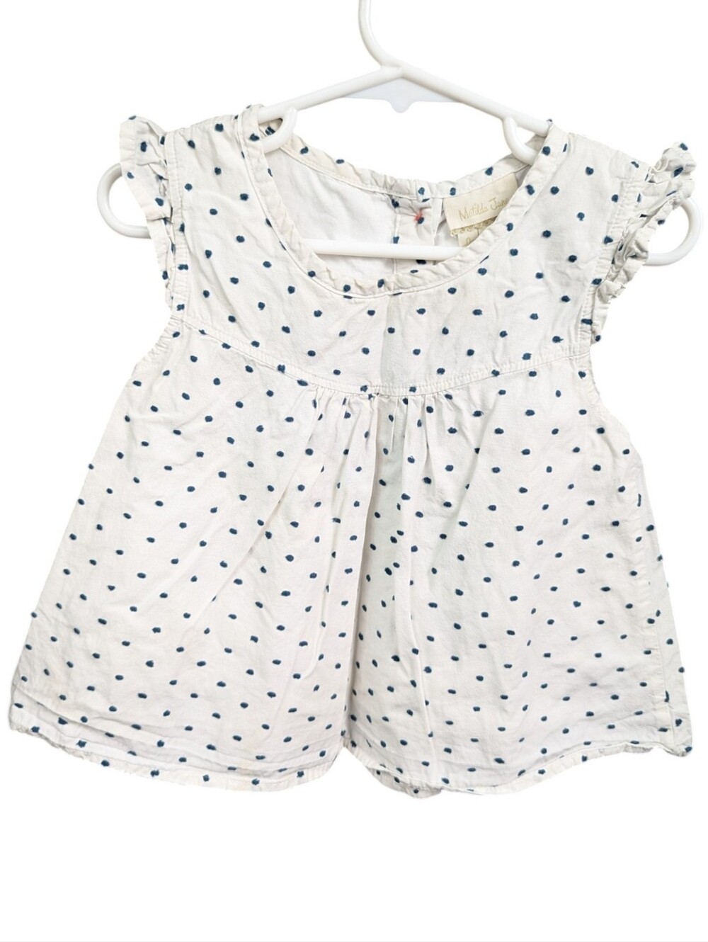 Matilda Jane Swiss Polka Dot Flutter Sleeve Top Sz 4